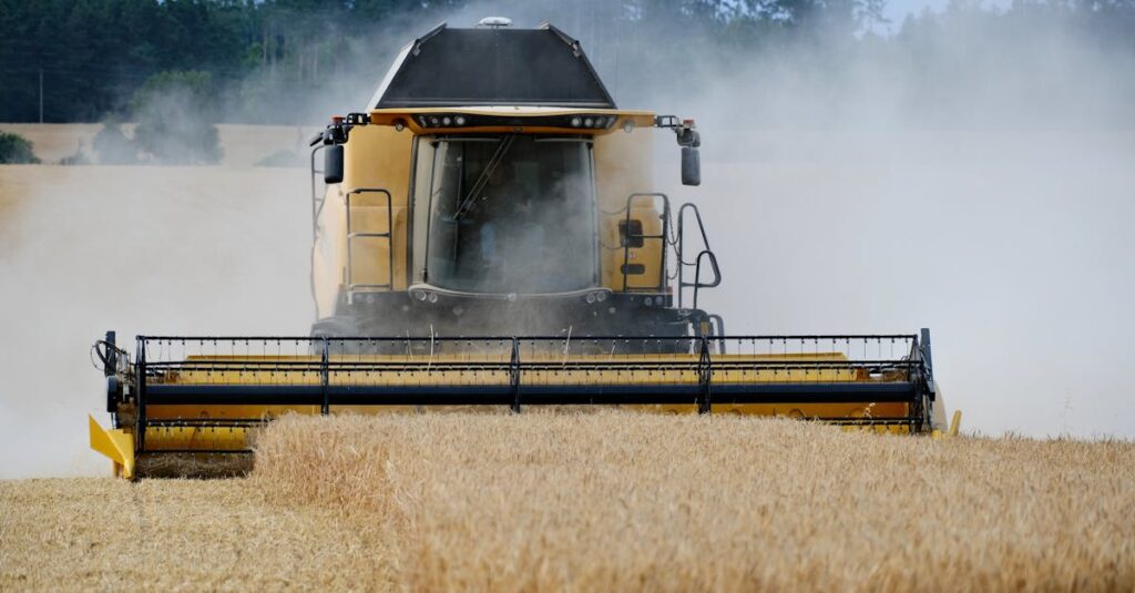 Illustration de Moisson du blé : soulagement ou mascarade ? wheat-harvest-combine