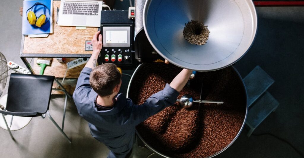 Illustration de Un géant du café émerge, Nestlé tremble ! coffee-beans-factory
