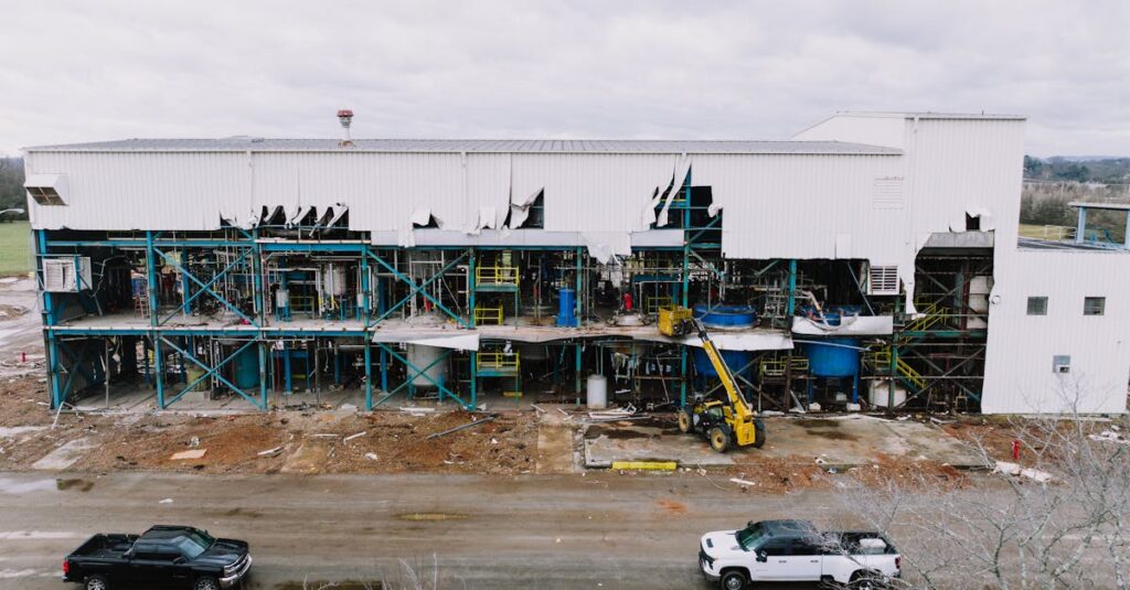 Illustration de Catastrophe au Tennessee: 16 Morts dans l'Explosion d'une Usine d'Explosifs Tennessee-factory-explosion-debris